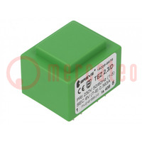 Transformer: encapsulated; 2.3VA; 230VAC; 6V; 383mA; PCB; IP00; TEZ