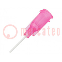 Needle: plastic flexible; 0.5"; Size: 20; straight; 0.6mm