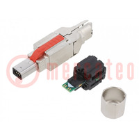 Connecteur: Mini I/O Type 1 (D); prise mâle; PIN: 4; Cat: 5e; 22AWG