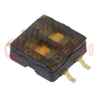 Switch: DIP-SWITCH; OFF-ON; 0.1A/50VDC; Pos: 2; -40÷105°C; SMD; 50mΩ
