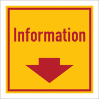 Winkelschild - Information, Rot/Gelb, 15 x 15 cm, Kunststoff, Schlagzäh, Seton