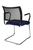 Freischwinger Besucherstuhl, mit Armlehnen, Rücken: Polster, Farbe: Blau | TP0524