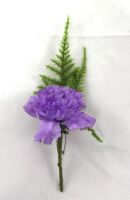 Artificial Silk Carnation Corsage - 12cm, Lilac