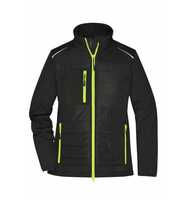 James & Nicholson Softshelljacke Materialmix Damen JN1819 Gr. XL black/neon-yellow