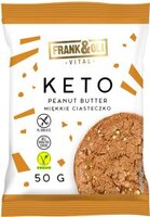 Miękkie ciasteczko Keto Frank&Oli, masło orzechowe + chia, bez cukru, 50g