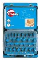 COFFRET DE 30 MÈCHES DE DÉFONCEUSE DEF.428.30 Q8MM - LEMAN - 428.700.30