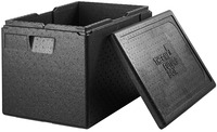 Transportboxen Gastronorm 1/1 mit Deckel; 61l, 60x40x40 cm (LxBxH); schwarz