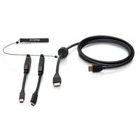 C2G 4,5 m (15 ft) 4K HDMI® Premium-Kabel und Dongle-Adapterring mit farbkodiertem Mini-DisplayPort™ und USB-C®