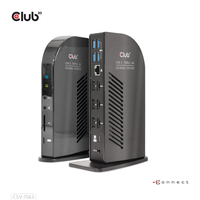 CLUB3D USB Gen2(10G) Type-C Triple 4K60Hz Display(HDMI/DP) Docking Station PD Charging with 135 Watt PS