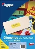Agipa Colored multipurpose 100 A4 70 x 31 yellow étiquette auto-collante Jaune 100 pièce(s)