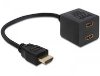 DeLOCK 65226 kabel HDMI HDMI Typu A (Standard) 2 x HDMI Czarny