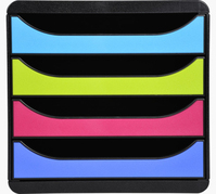 Exacompta 3101928D Dateiablagebox Kunststoff Schwarz, Blau, Grün, Pink, Violett