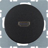 Berker High Definition Steckdose mit 90°-Steckanschluss R.1/R.3 schwarz, glänzend