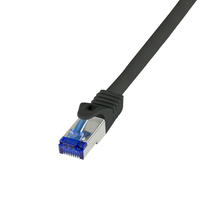 LogiLink C6A033S hálózati kábel Fekete 1 M Cat6a S/FTP (S-STP)