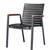 Cinas Mood Extreme chair, anthracite/black/teak silla de jardín De comedor Asiento duro Respaldo duro Aluminio, Teca Antracita, Negro, Madera