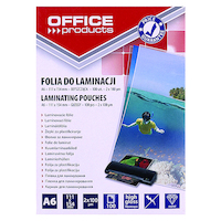 Folia do laminowania OFFICE PRODUCTS, A6, 2x100mikr., błyszcząca, 100szt., transparentna