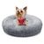 BLUZELLE Orthopedic Dog Bed for Small Dogs & Cats, 20" Donut Dog Bed Memory Foam Washable, Round Plush Dog Pillow Fluffy Cat Bed Cat Pillow, Calming Pet Mat No-Skid Light Grey