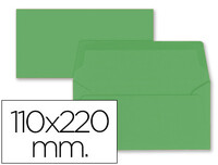 Sobre Liderpapel Americano Verde Acebo 110X220 mm 80 Gr Pack de 9 Unidades