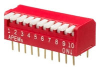 DIP-Schalter, 7-polig, gerade, 25 mA/24 VDC, NDP-07-V