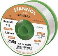 Stannol Kristall 611 Fairtin Forrasztóón, ólommentes Ólommentes Sn99,3Cu0,7 REM1 250 g 0.7 mm