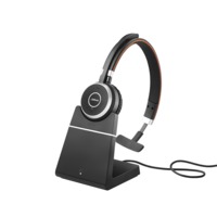 Jabra schnurgebundene Headsets Evolve 65 UC Mono inkl. Ladestation USB Anschluss via Dongle, mit Mute-Taste und Lautstärke-Regler am Headset Bild 1