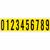 Consecutive numbers and letters for indoor use 22.00 mm x 57.00 mm 3440 0-9, Black, Yellow, Rectangle, Removable, Black on yellow,Self Adhesive Labels