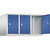 Altillo CLASSIC, 3 compartimentos, anchura de compartimento 300 mm, gris luminoso / azul genciana.