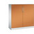 Armario de puertas batientes ASISTO, altura 1292 mm, anchura 1200 mm, 2 baldas, gris luminoso / amarillo naranja.
