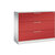 Armario para archivadores colgantes ASISTO, anchura 1200 mm, con 3 cajones, gris luminoso / rojo vivo.