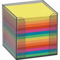 Zettelbox 9,5x9,5x9,5cm bunt gefüllt
