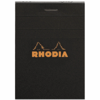 Schreibblock Rhodia Nr. 10 5,2x7,5cm 60 Blatt kariert schwarz