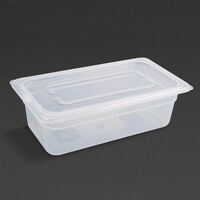 Vogue 1/3 Gastronorm Container with Lid Made of Polypropylene 100mm 3.6Ltr