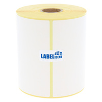 Thermotransfer-Etiketten 100 x 200 mm, 250 Papieretiketten auf 1 Rolle/n, 1 Zoll (25,4 mm) Kern, weiß permanent, Trägerperforation