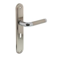 Intersteel deurkruk met langschild - Agatha - met sleutelgat 56 mm - chroom/mat nikkel
