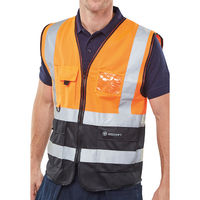 HI VIS EXEC WAISTCOAT ORG/BLK 2XL