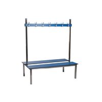 Aqua duo laminate changing room bench, blue, 2000mm wide
