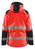 Damen High Vis Shelljacke 4436 High Vis rot/schwarz - Rückseite