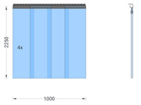 Foto 1 von PVC-Streifenvorhang, Lamellen 300 x 3 mm transparent, Höhe 2,25 m, Breite 1,00 m (0,90 m), verzinkt