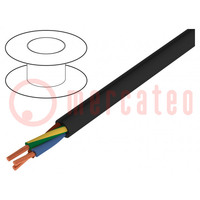 Wire; H05RR-F,OW; 4G1.5mm2; round; stranded; Cu; rubber; black