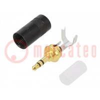 Plug; Jack 3,5mm; male; stereo; ways: 3; straight; for cable; 8mm