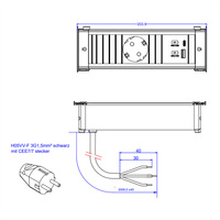 BACHMANN KAPSA S 1xCEE7/3 1xUSB A/C 22W 2,0m CEE7/7