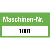 SafetyMarking Etik. Maschinen-Nr 1001 - 2000 4 x 2 cm 1000er Rolle, VOID-Folie Version: 04 - grün