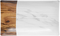 Platte Tupelo mit Rand; 34.5x22x2.8 cm (LxBxH); weiß/braun; rechteckig; 6