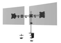 DURABLE Monitor Halterung SELECT für 2 Bildschirme bis 27 Zoll, Tischbefestigung, silber