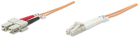 Intellinet Glasfaser LWL-Anschlusskabel, Duplex, Multimode, LC/SC, 50/125 µm, OM2, 5 m, orange