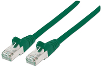 Intellinet Premium Netzwerkkabel, Cat6a, S/FTP, 100% Kupfer, Cat6a-zertifiziert, LS0H, RJ45-Stecker/RJ45-Stecker, 1,0 m, grün