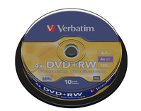 Verbatim DVD+RW Matt Silver 4,7 GB 10 pz