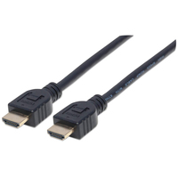 Manhattan HDMI Cable with Ethernet (CL3 rated, suitable for In-Wall use), 4K@60Hz (Premium High Speed), 1m, Male to Male, Black, Ultra HD 4k x 2k, In-Wall rated, Fully Shielded,...
