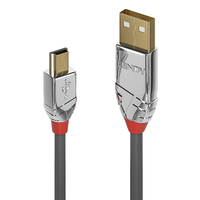 Lindy 36630 USB Kabel 0,5 m USB 2.0 USB A Mini-USB B Grau