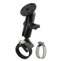 RAM Mounts Double Ball Strap Hose Clamp Mount with Round Plate
